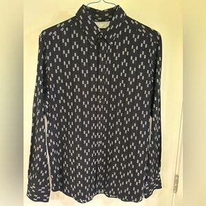Men's Black and White Patterned Shirt